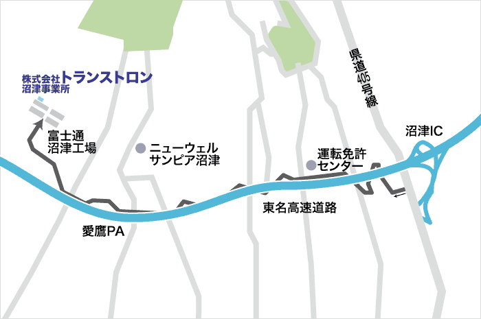 地図、沼津事業所