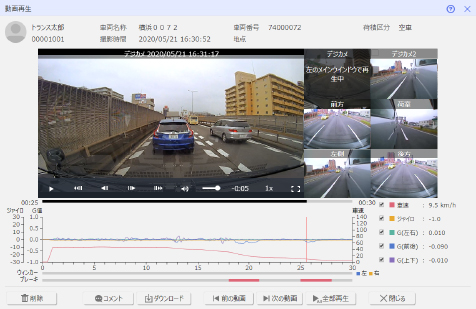 ドライブレコーダー動画即時確認
